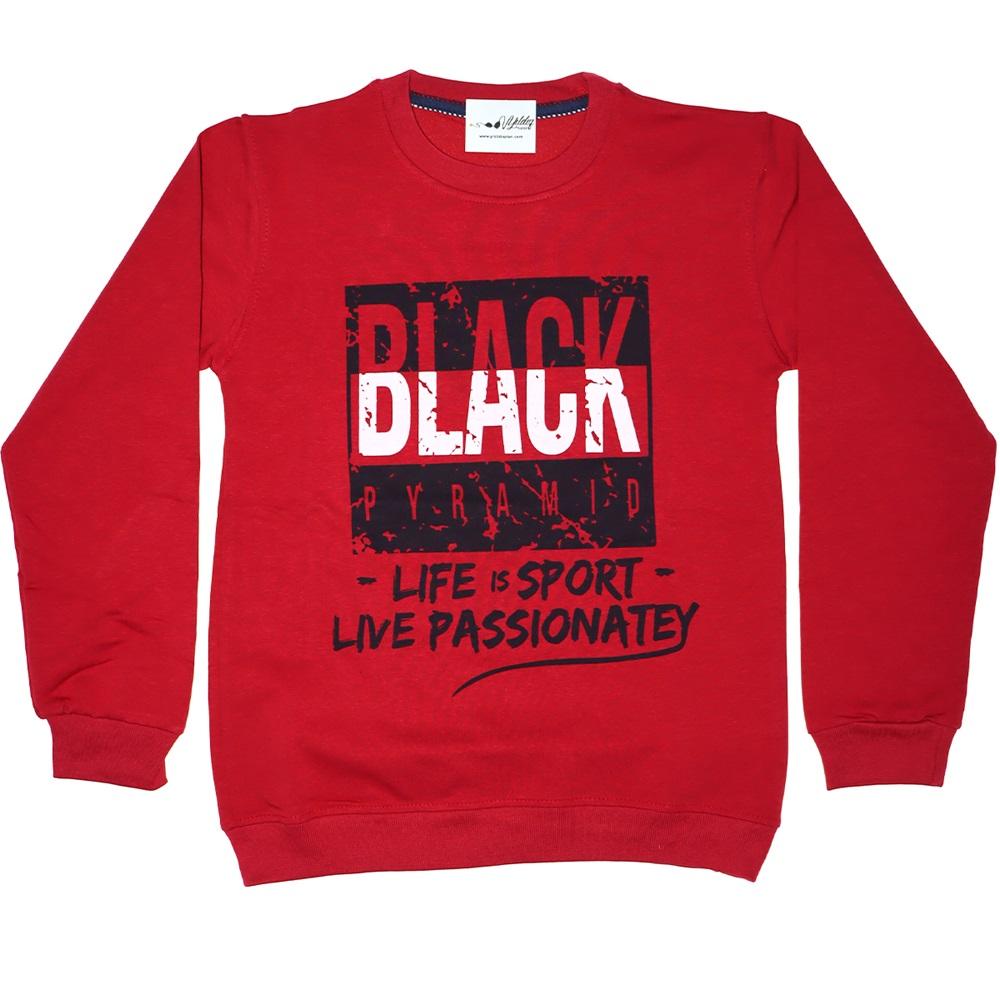 Black Baskı Likralı Ges Erkek Sweatshirt 13-16 Yaş