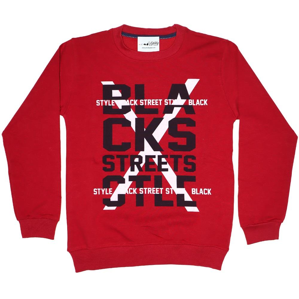 Blacks Streets Baskı Likralı Ges Erkek Sweatshirt 13-16 Yaş