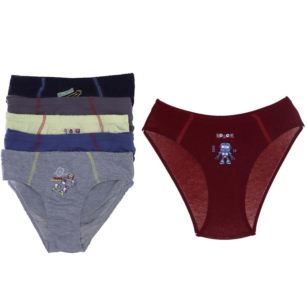 Kota 1019 Erkek Çocuk Parça Baskılı Erkek Slip Külot - Karışık Renk - 11-12 YAŞ