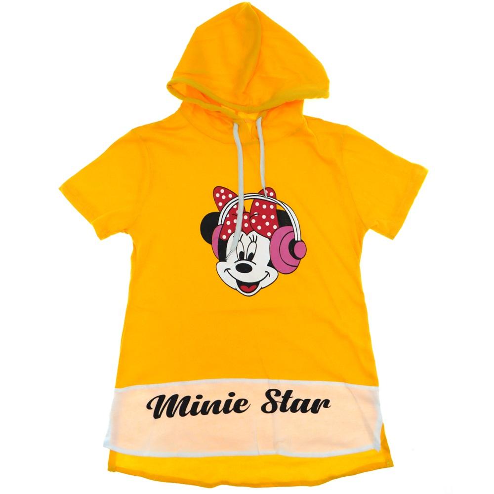 499 Minie Mouse Baskılı Likralı Süprem Kapşonlu Kız Sweat 13-16 Yaş