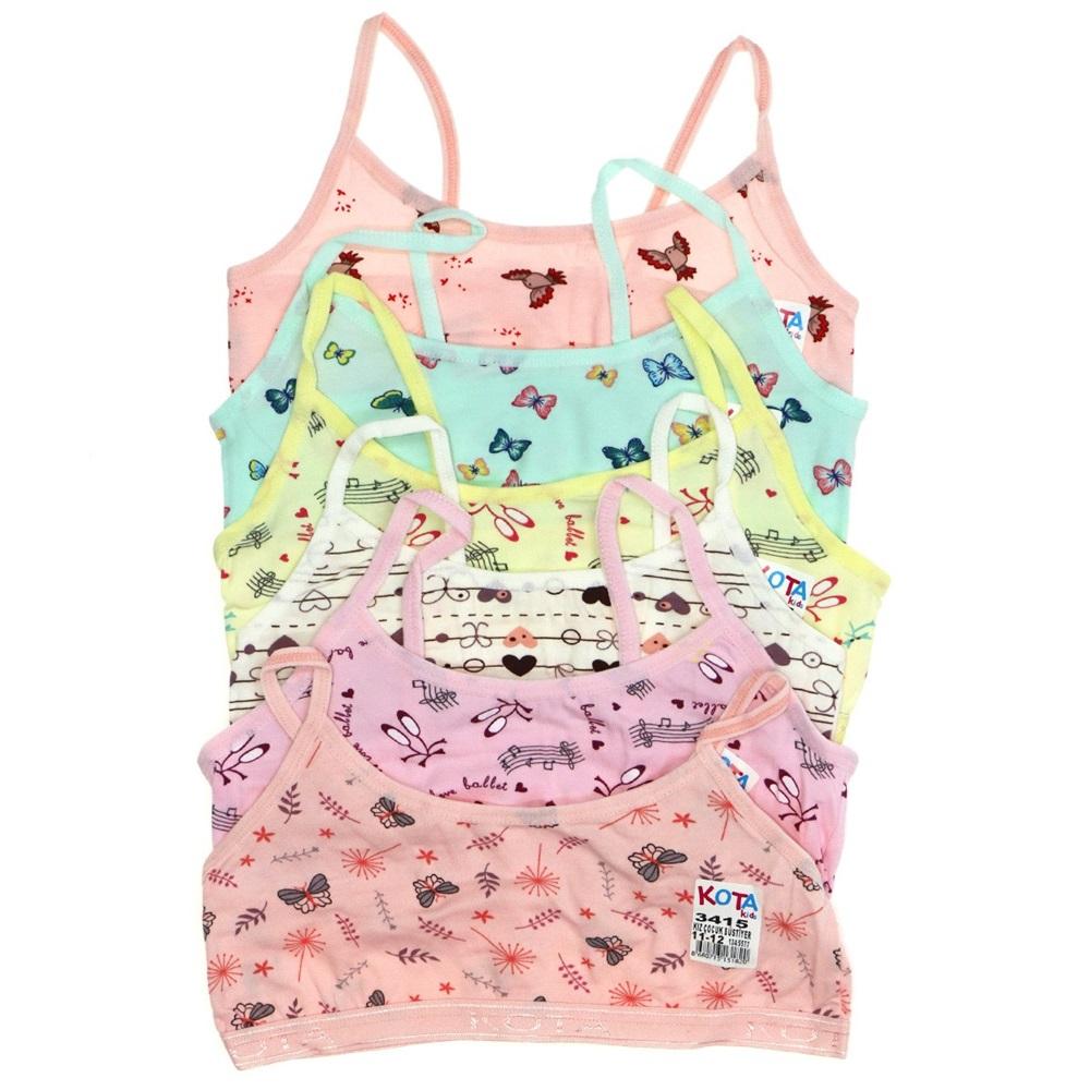 Kota 3415 Kız Çocuk Likralı İpli Desenli Büstiyer