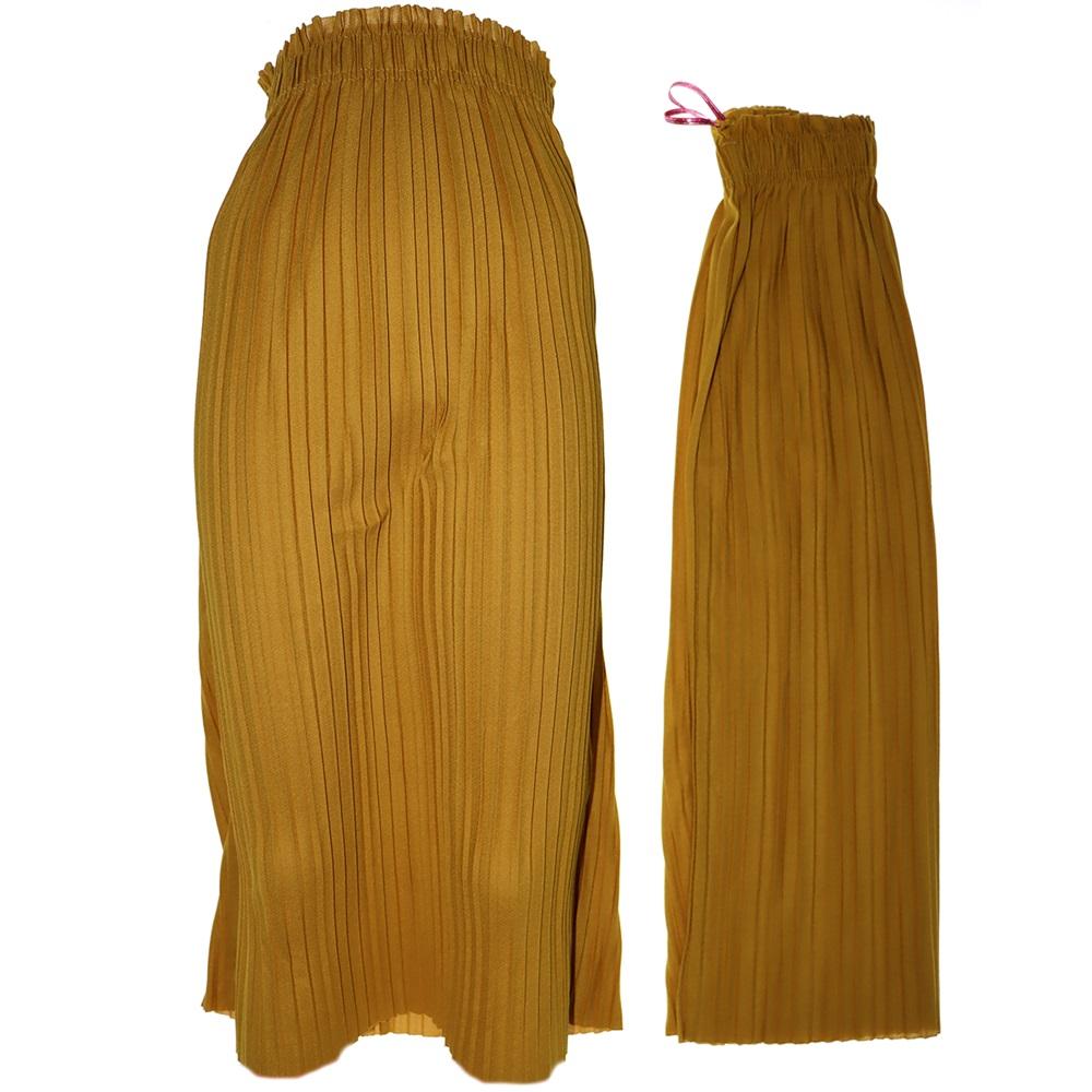 Kız Çocuk Krep Likralı Pileli Lastikli Etek 9-12 Yaş