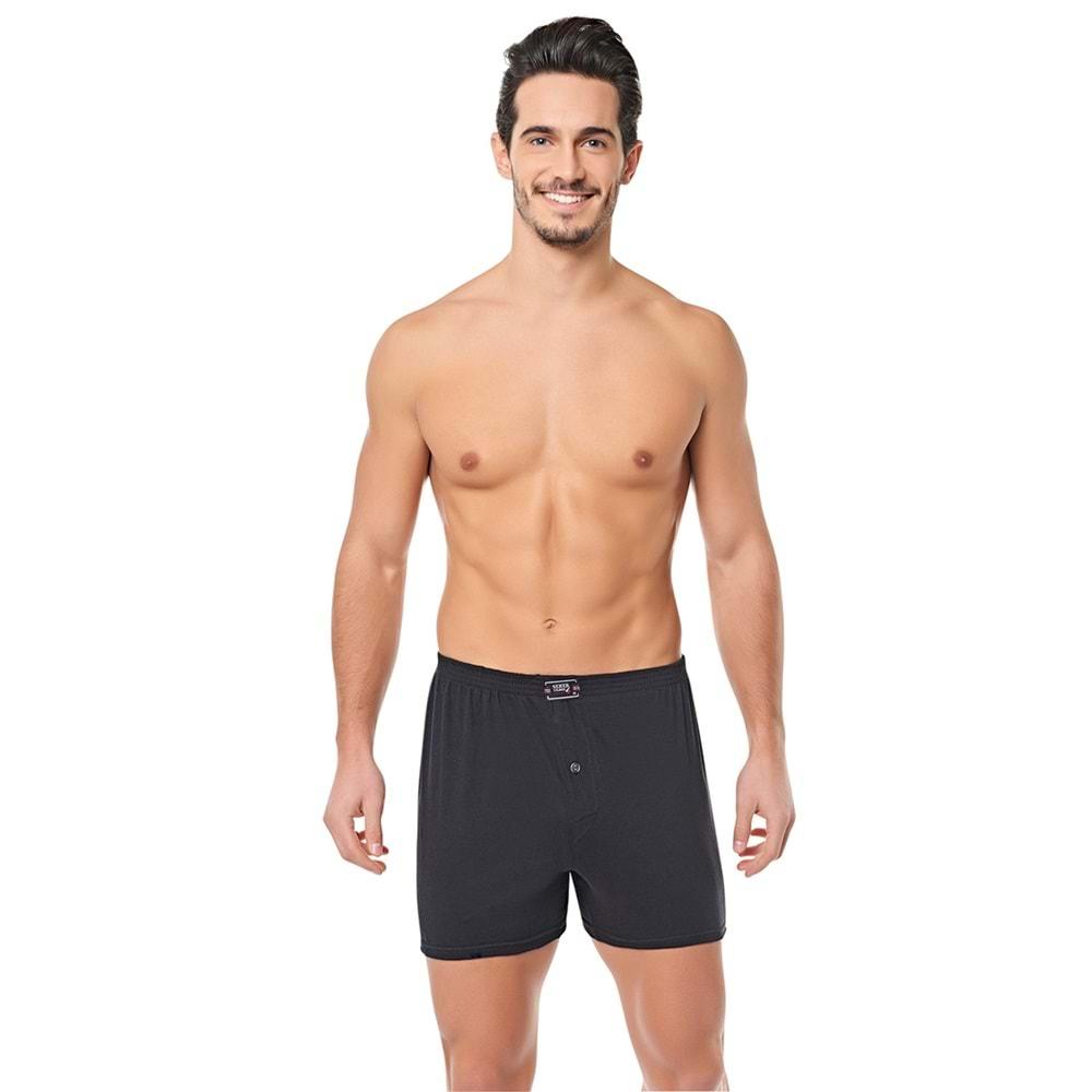 Seher Yıldızı 0008 Erkek Düz Boxer Şort - Siyah - S