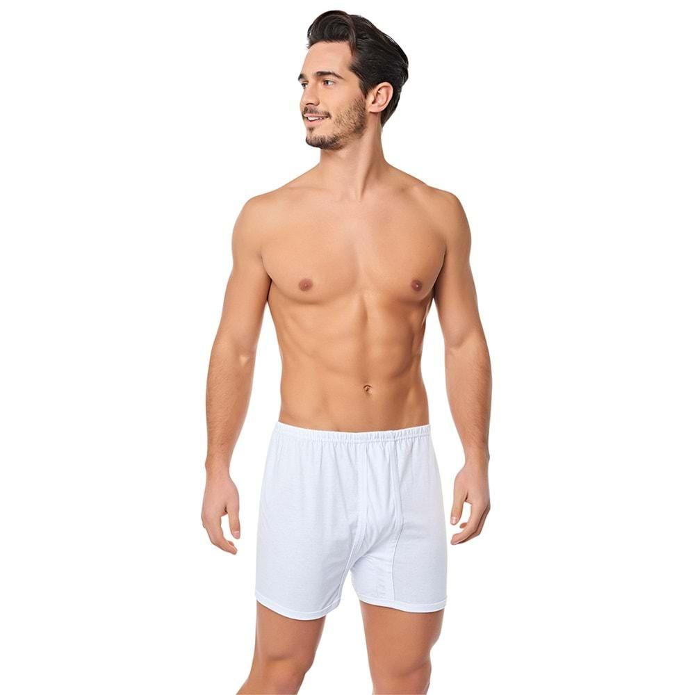 Seher Yıldız 0006 Erkek Penye Renkli Paçalı Arjantin Külot - Saks - 6