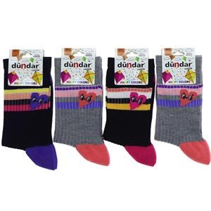 Dündar 5817 Kız Çocuk Comfort Dikişsiz Desenli Soket Çorap