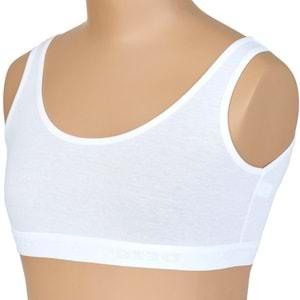 Dondeza 413 Düz Kalın Askı Büstiyer - Beyaz - L-XL