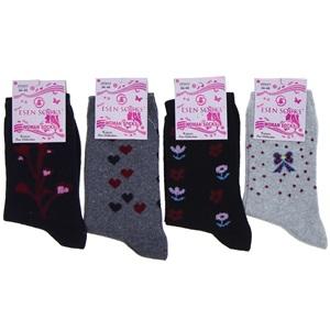 Esen Socks Bayan Bilgisayarlı Likralı Soket Çorap