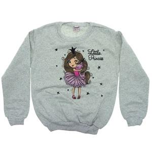 Azranur 2152 Kız Çocuk 2 İplik Şardonlu Little Princess Bas Sweat 3-10 Yaş