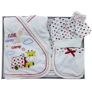 Hopipop 305 I love Camp Zürafa Nakış 5 Parça Zıbın Seti 0-3 Ay