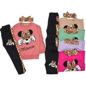 Tintini Kids Kız Çocuk Penye Leopar Mini Bas Takım 3-4 9-10 Yaş