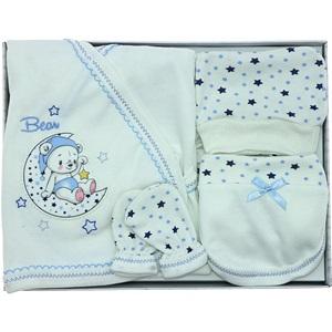 Hopipop 305 Bebe Yıldızlı Ayıcık 5 Parça Zıbın Seti 0-3 Ay - Kahverengi