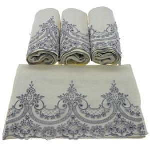 Yoncagül 50x90 cm Kadife Fransız Dantelli El Yüz Havlusu