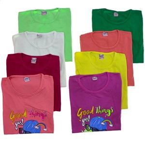 Azranur 4016 Kız Çocuk Good Things Yes Baskılı Tişört 7-12 Yaş