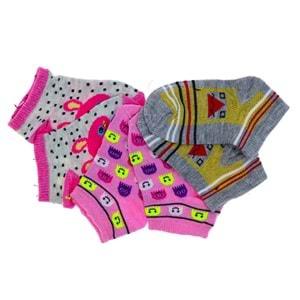 Cotton Tıme Kız Çocuk Likralı Desenli Patik Çorap