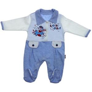 Blue Armi 734 Bebe Penye Little Pilot Baskılı Tulum 3-6-9 Ay