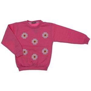 Cicigiy Kız Çocuk Çiçek Nakışlı 2 İplik Sweat 8-12 Yaş