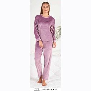 Estiva 23379 Bayan Kadife Sıfır Yaka Morning Nak Pijama Takımı S-M-L-XL