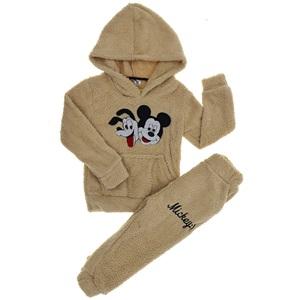 Mubix Life 5560 Çocuk Mickey Mouse Nakışlı Peluş Kapşonlu Takım 2-6 Yaş