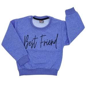 Keskincan Erkek Çocuk Best Friend Enjeksiyon Baskılı 3 İp Melaj Sweat 3-7 Yaş