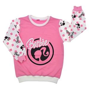 Barbie 9099 Kız Çocuk Penye Barbie Baskılı Sıfır Yaka Sweat-9-12 Yaş