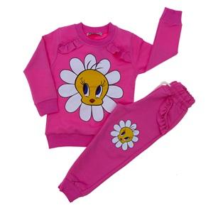 Zara Tintini Kids Kız Çocuk Penye Papatyalı Civciv Bas Uzun Kol Sweat 2 Li Takım 3-4 -9-10 Yaş