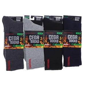 Çega 1377 Erkek Bambu Dikişsiz Thermal Likralı Havlu Soket Çorap - Karışık Renk