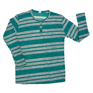 Denizol Bayan Çizgili 3 Düğmeli Bisiklet Yaka Yumoş Anne Badisi L-3 XL
