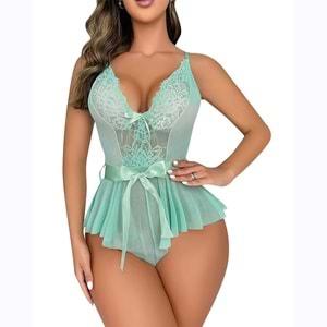 Lily Bicnca 967 Bayan Fantazi Dantelli Babydoll Gecelik