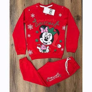 Zara Kız Çocuk Penye Noel Şapkalı Minnie Mouse Kar Tanesi Baskılı Takım 7-10 Yaş