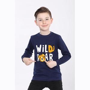 Harika Çocuk 01111 Erkek Çocuk Wild Bear Süzine Nakışlı 2 İp Penye Sweat 5-8 Yaş