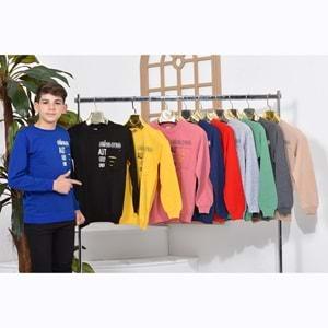 Harika Çocuk 1304 Erkek Çocuk Urban Wear Baskılı 2 İp Penye Sweat 13-16 Yaş