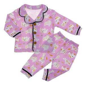 Mini love 5780 Kız Bebe Penye Fil Baskılı Pijama Takımı 6-24 Ay