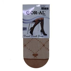 Oral 4501 Lüx Bayan 20 Denye Desenli Dizaltı Çorap- 57-Ten - PAKET İÇİ TEK RENK