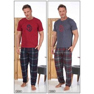 Estiva 24264 Erkek Penye Kısa Kol Pijama Takımı M-L-XL