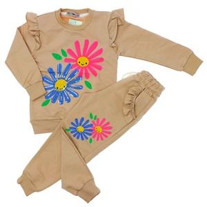 Tintini Kids Kız Çocuk 2 iP Penye Pullu Çiçek Nakışlı Takım 3-10 Yaş