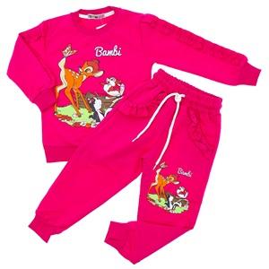 Tintini Kids Kız Çocuk 2 iP Penye Bambi Basklı Takım 3-10 Yaş