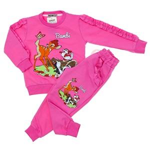 Tintini Kids Kız Çocuk 2 iP Penye Bambi Basklı Takım 3-10 Yaş