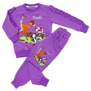 Tintini Kids Kız Çocuk 2 iP Penye Bambi Basklı Takım 3-10 Yaş