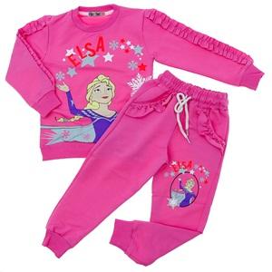 Tintini Kids Kız Çocuk 2 iP Penye Elsa Baskılı Takım 3-10 Yaş