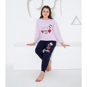 Estiva 24471 Kız Penye Lets Baskılı Pijama Takımı Yaş 11.13.15