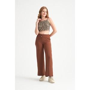 Zara 363 Bayan Krep Cepli Plazo Paça Pantolon S-XL