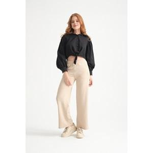 Zara 363 Bayan Krep Cepli Plazo Paça Pantolon S-XL