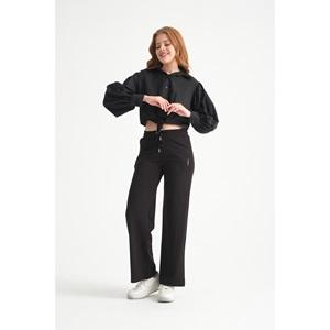 Zara 363 Bayan Krep Cepli Plazo Paça Pantolon S-XL