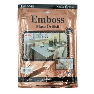 Emboss Desenli Yuvarlak Sıvı Geçirmez Masa Örtüsü 140