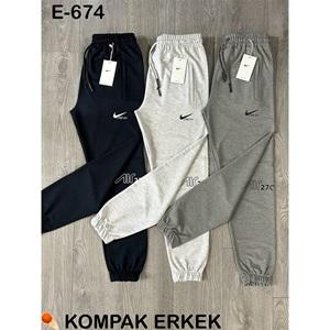 Atrax E-674 Erkek Kompak Lastik Paça Nıke Baskılı Eşofman Alt S-2XL