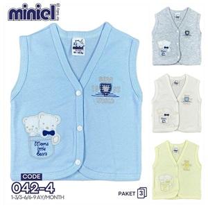 Miniel 042 Bebe Penye Nakışlı Seri Yelek 3-9 Ay(3 Lü)