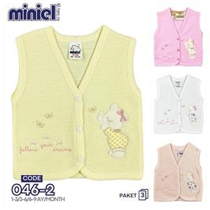 Miniel 046 Bebe Kapitone Nakışlı Seri Yelek 3-9 Ay(3 Lü)