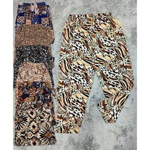 Avatar 25998 Bayan Jumbo Battal Desenli Turlu Viskon Geniş Paça Cepli Tek Alt 3XL-6XL (4 Lü)