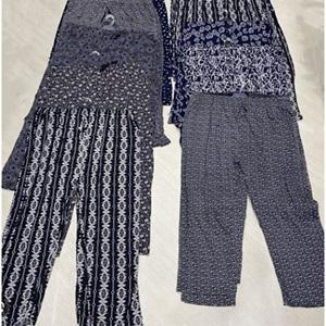 Avatar 25998 Bayan Jumbo Battal Desenli Turlu Viskon Geniş Paça Cepli Tek Alt 3XL-6XL (4 Lü)