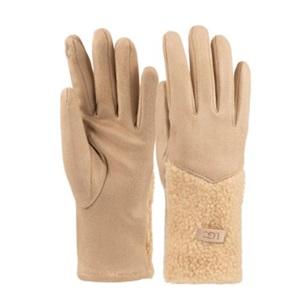 Suyutti K25600-06 Bayan Süet Bileği Kürklü Şerpa Eldiven